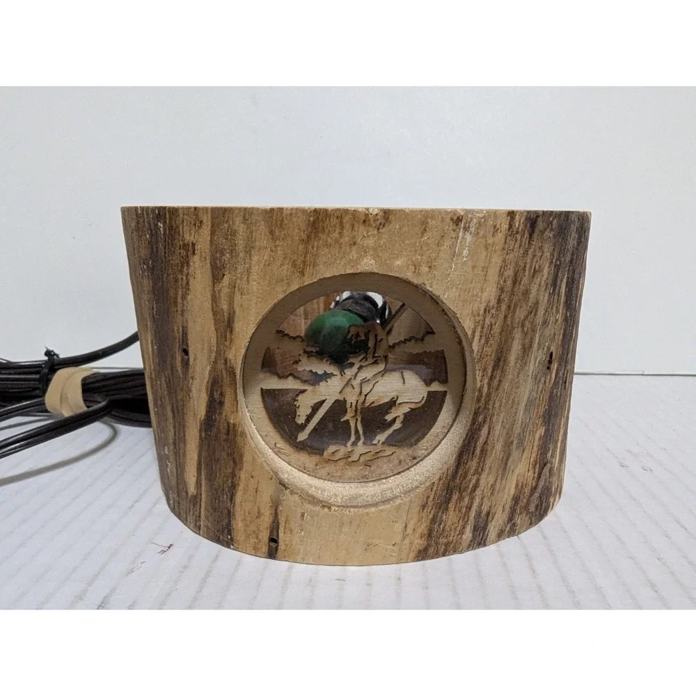 Spinnig Aspen Candle Wooden Electric Candle Horse Craft